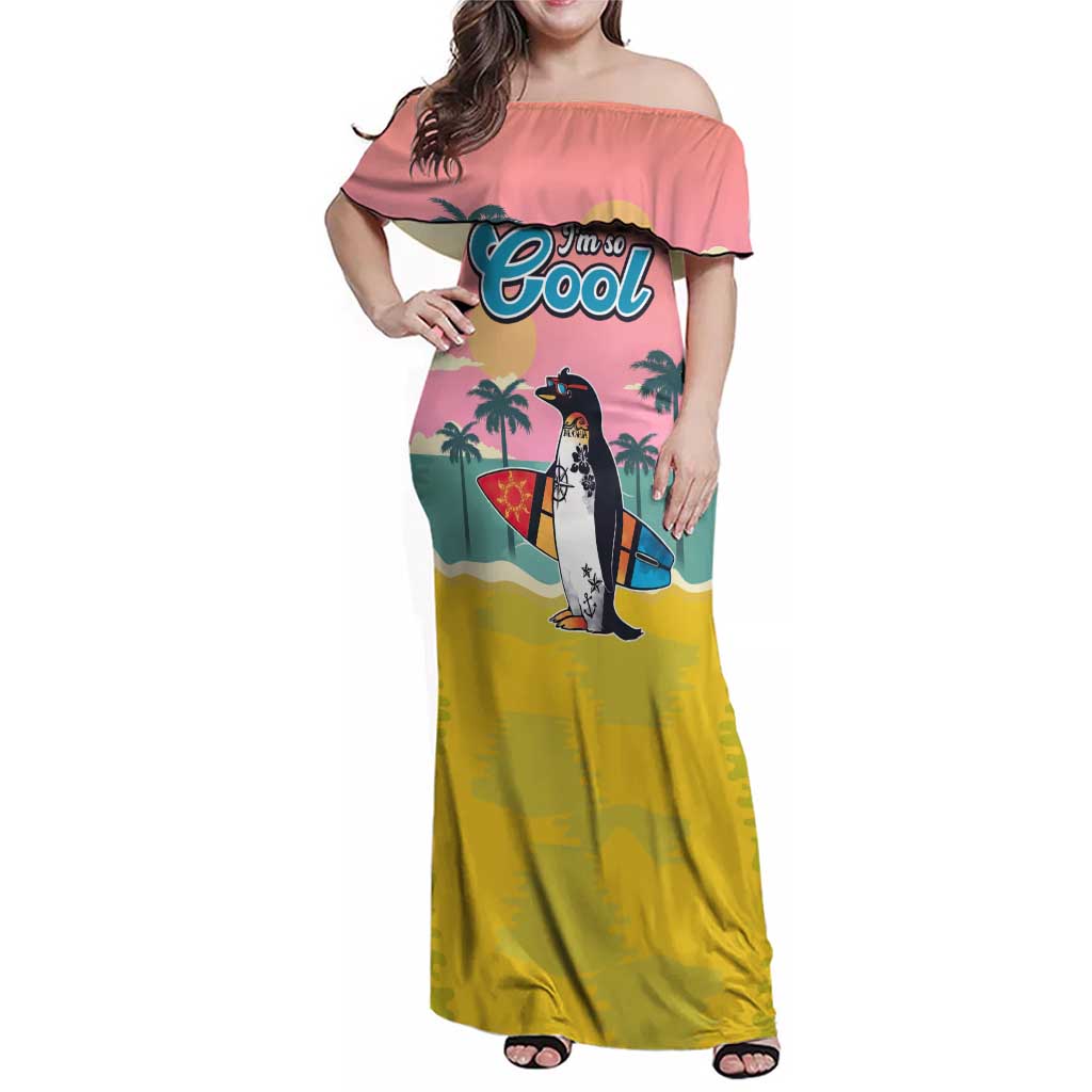 Penguin Im So Cool Christmas Family Matching Off Shoulder Maxi Dress and Hawaiian Shirt Xmas Holiday Patterns - Wonder Print Shop