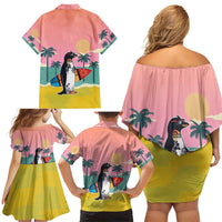 Penguin Im So Cool Christmas Family Matching Off Shoulder Short Dress and Hawaiian Shirt Xmas Holiday Patterns - Wonder Print Shop