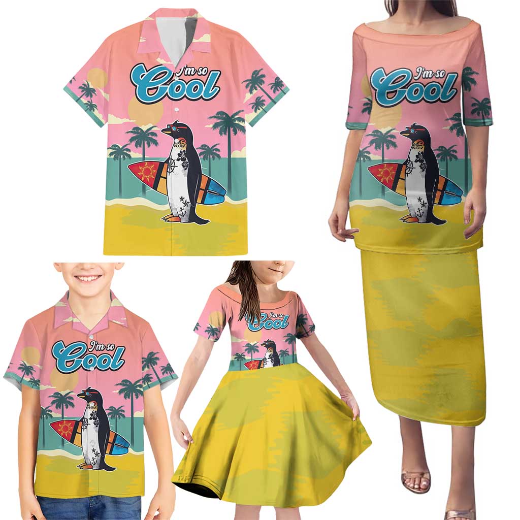 Penguin Im So Cool Christmas Family Matching Puletasi and Hawaiian Shirt Xmas Holiday Patterns - Wonder Print Shop