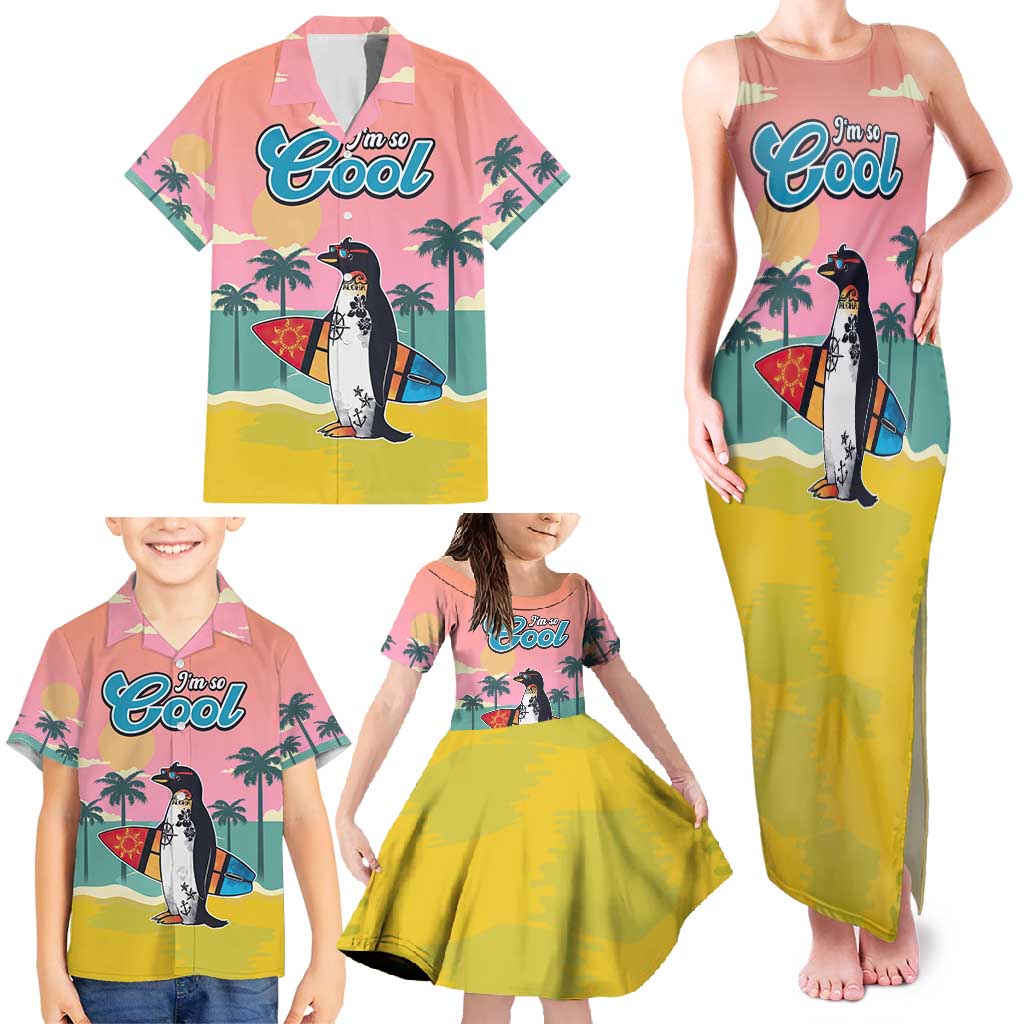 Penguin Im So Cool Christmas Family Matching Tank Maxi Dress and Hawaiian Shirt Xmas Holiday Patterns - Wonder Print Shop