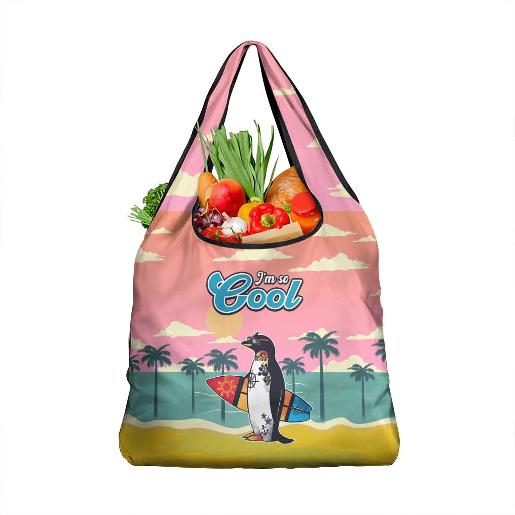 Penguin Im So Cool Christmas Grocery Bag Xmas Holiday Patterns - Wonder Print Shop