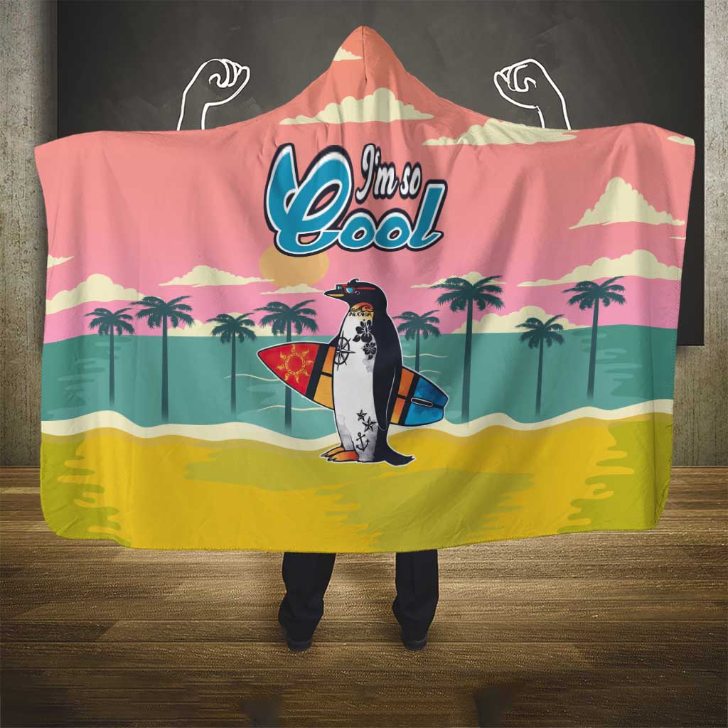 Penguin Im So Cool Christmas Hooded Blanket Xmas Holiday Patterns - Wonder Print Shop