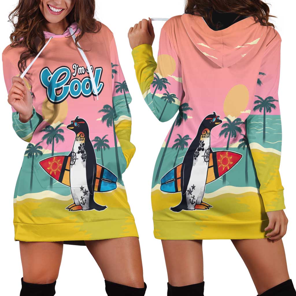 Penguin Im So Cool Christmas Hoodie Dress Xmas Holiday Patterns - Wonder Print Shop