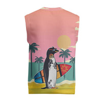 Penguin Im So Cool Christmas Knitted V-Neck Vest Xmas Holiday Patterns - Wonder Print Shop