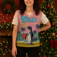 Penguin Im So Cool Christmas Knitted V-Neck Vest Xmas Holiday Patterns - Wonder Print Shop