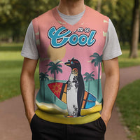 Penguin Im So Cool Christmas Knitted V-Neck Vest Xmas Holiday Patterns - Wonder Print Shop