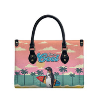 Penguin Im So Cool Christmas Leather Bag Xmas Holiday Patterns - Wonder Print Shop