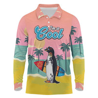 Penguin Im So Cool Christmas Long Sleeve Polo Shirt Xmas Holiday Patterns - Wonder Print Shop