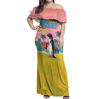 Penguin Im So Cool Christmas Off Shoulder Maxi Dress Xmas Holiday Patterns - Wonder Print Shop