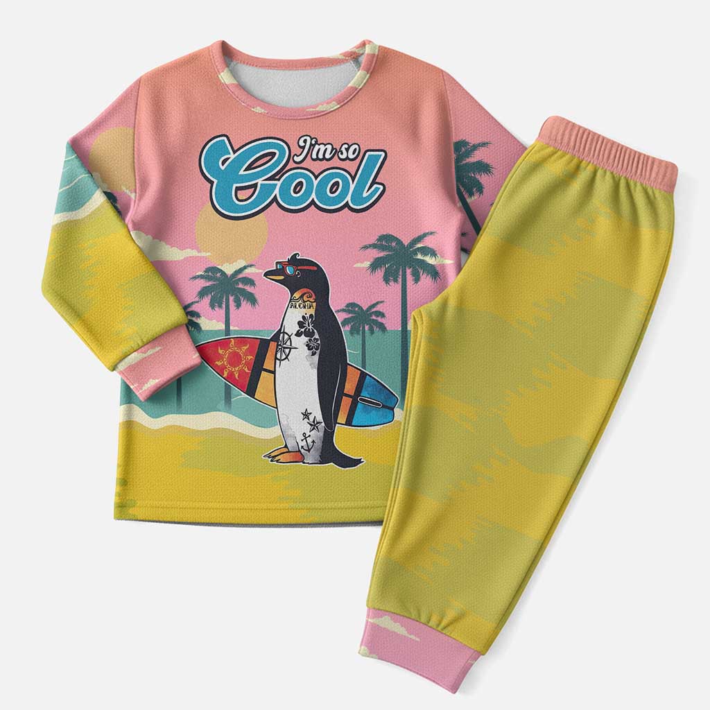 Penguin Im So Cool Christmas Pajama Set Xmas Holiday Patterns - Wonder Print Shop