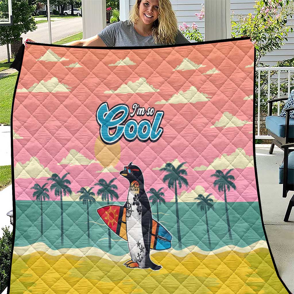 Penguin Im So Cool Christmas Quilt Xmas Holiday Patterns - Wonder Print Shop