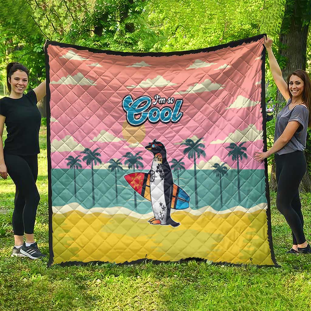 Penguin Im So Cool Christmas Quilt Xmas Holiday Patterns - Wonder Print Shop