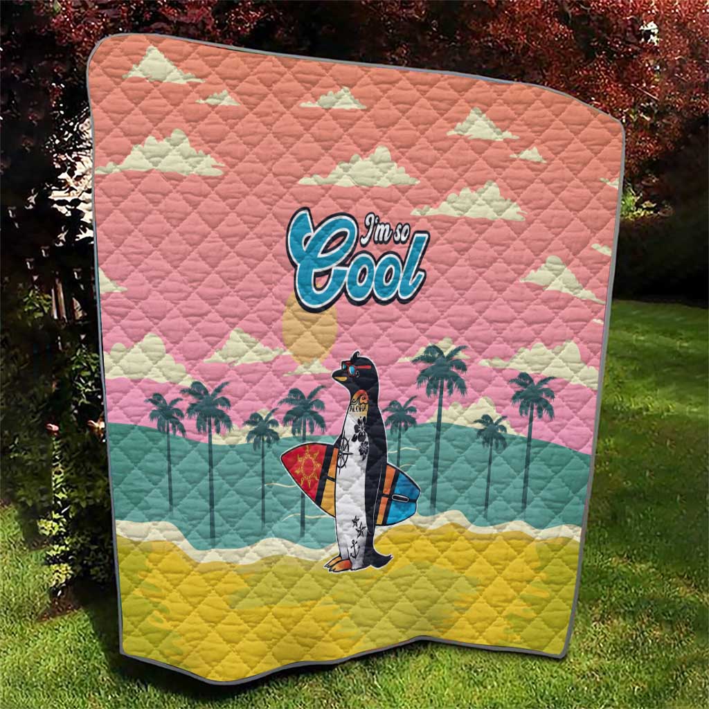 Penguin Im So Cool Christmas Quilt Xmas Holiday Patterns - Wonder Print Shop