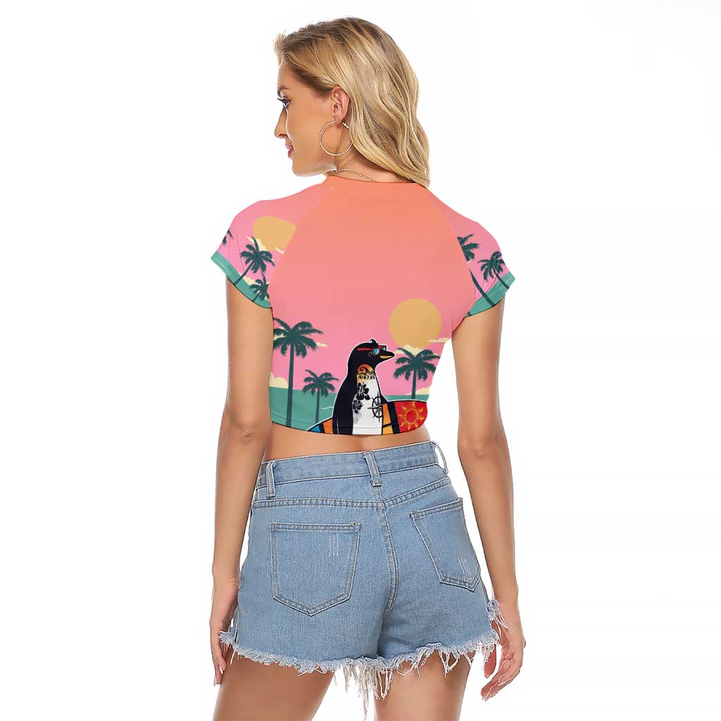 Penguin Im So Cool Christmas Raglan Cropped T Shirt Xmas Holiday Patterns - Wonder Print Shop