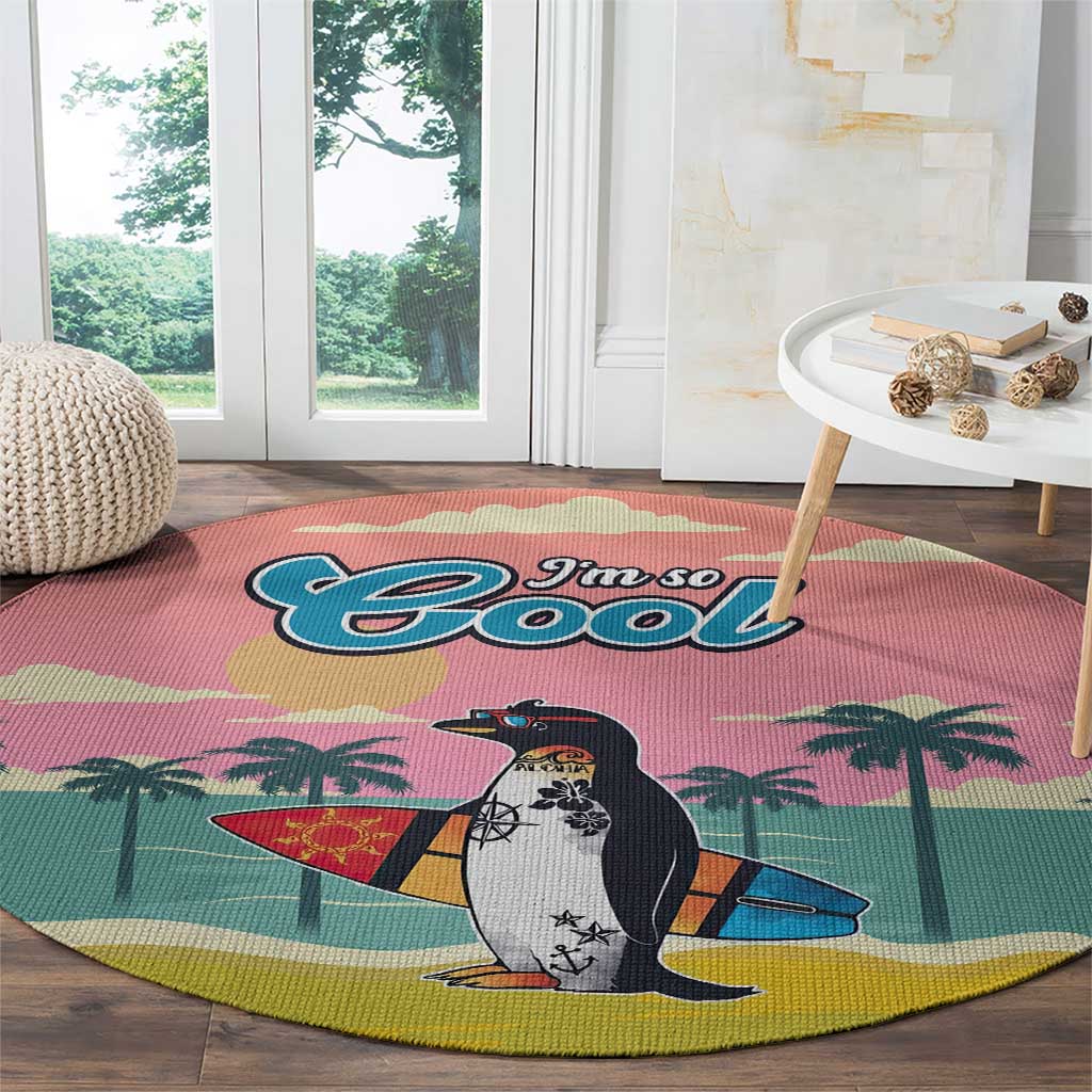 Penguin Im So Cool Christmas Round Carpet Xmas Holiday Patterns - Wonder Print Shop