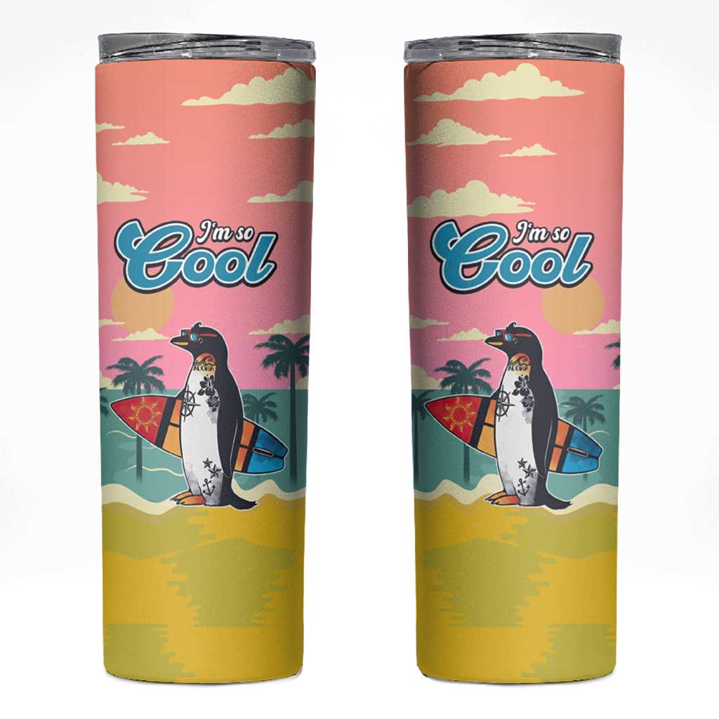 Penguin Im So Cool Christmas Skinny Tumbler Xmas Holiday Patterns - Wonder Print Shop