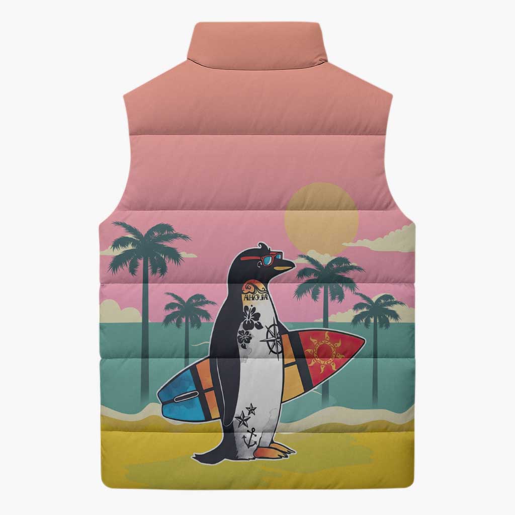 Penguin Im So Cool Christmas Sleeveless Puffer Jacket Xmas Holiday Patterns - Wonder Print Shop