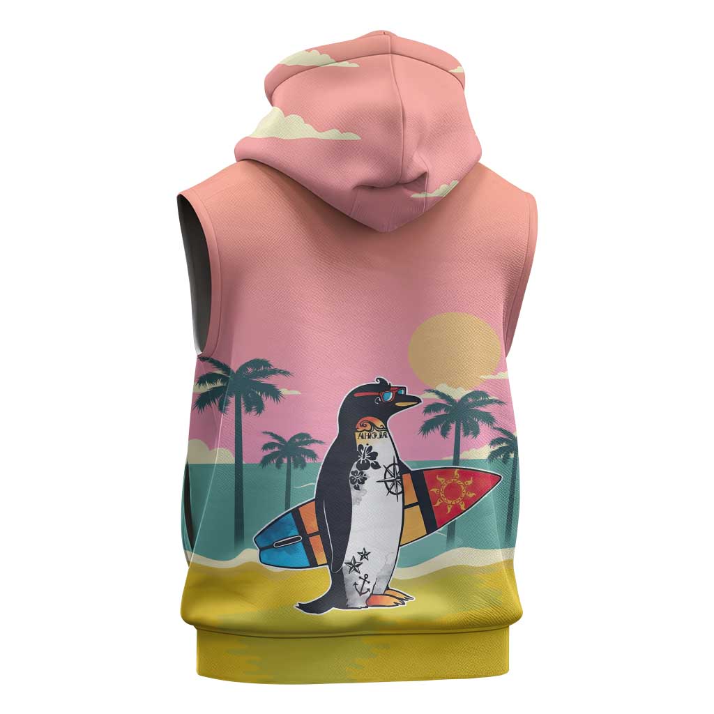 Penguin Im So Cool Christmas Sleeveless Zip Hoodie Xmas Holiday Patterns - Wonder Print Shop