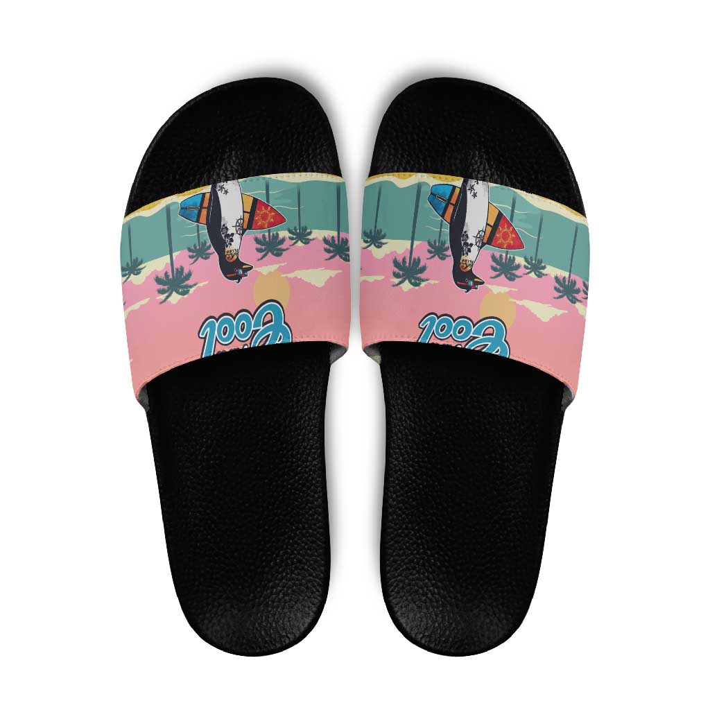 Penguin Im So Cool Christmas Slide Sandals Xmas Holiday Patterns - Wonder Print Shop