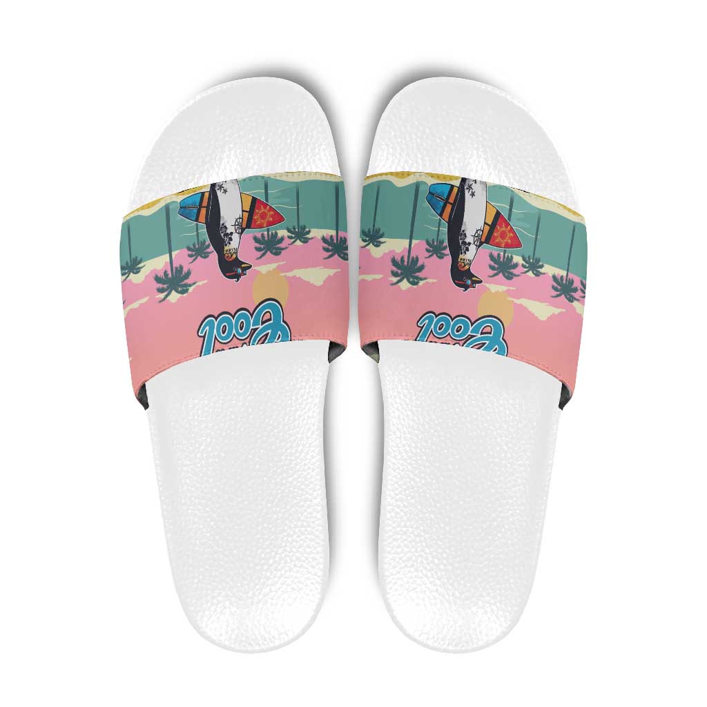 Penguin Im So Cool Christmas Slide Sandals Xmas Holiday Patterns - Wonder Print Shop