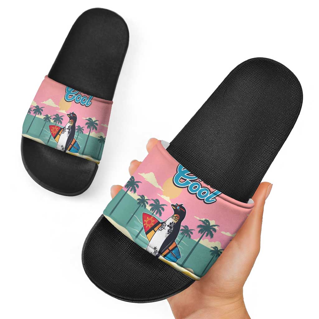 Penguin Im So Cool Christmas Slide Sandals Xmas Holiday Patterns - Wonder Print Shop