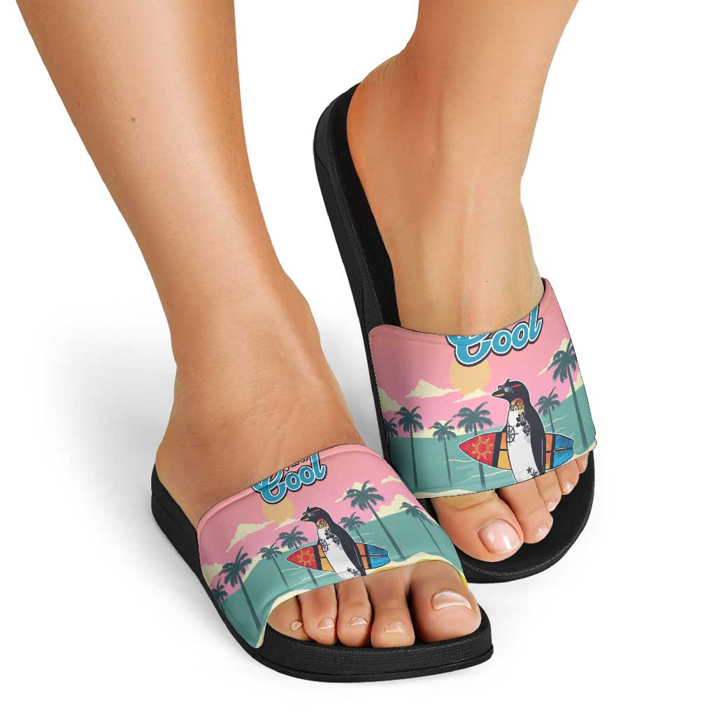 Penguin Im So Cool Christmas Slide Sandals Xmas Holiday Patterns - Wonder Print Shop