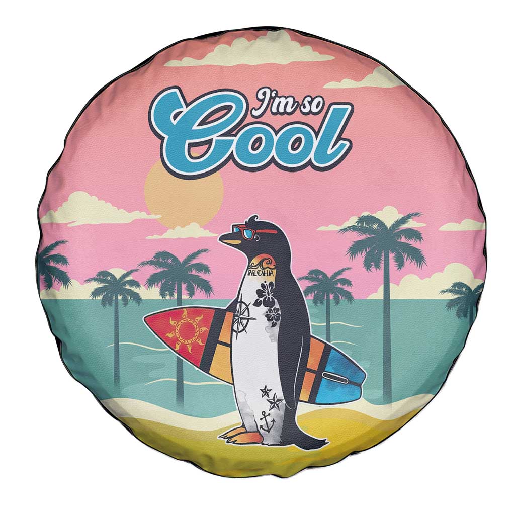 Penguin Im So Cool Christmas Spare Tire Cover Xmas Holiday Patterns - Wonder Print Shop