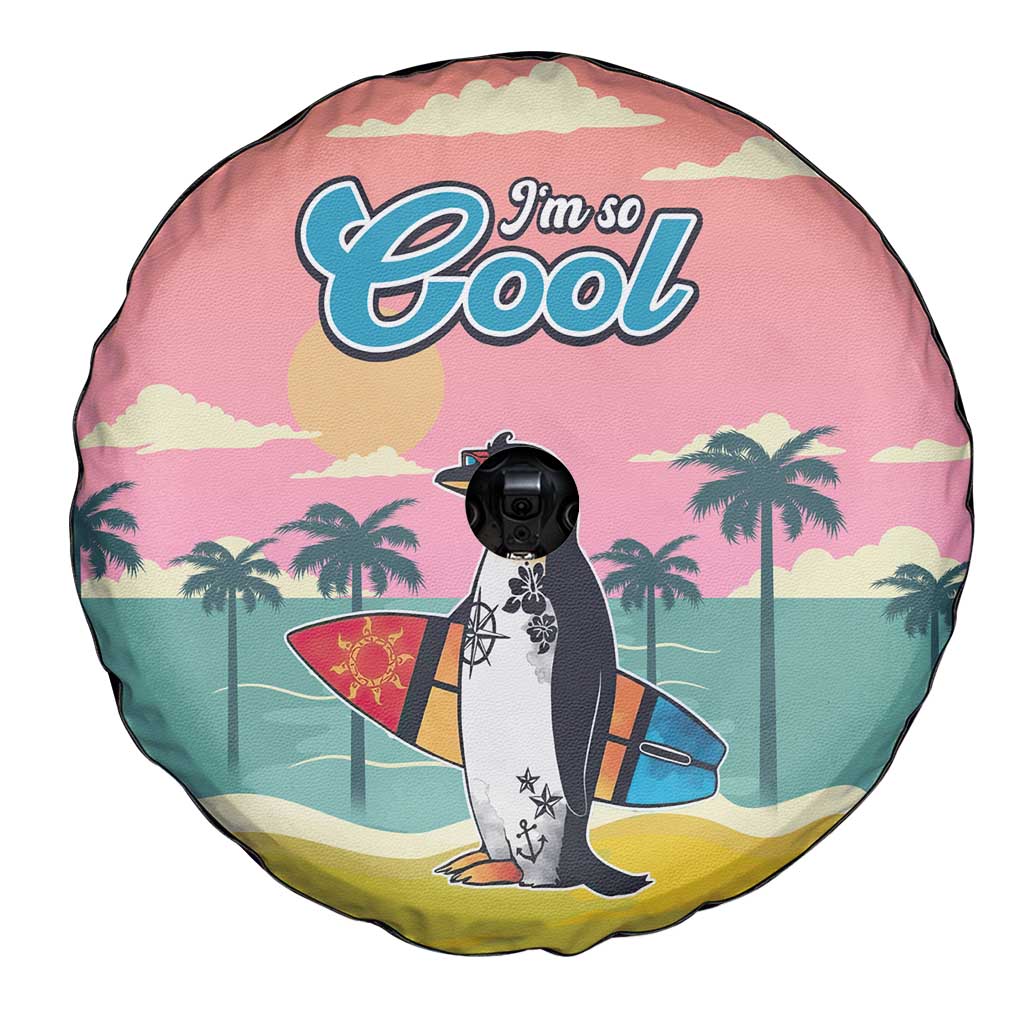 Penguin Im So Cool Christmas Spare Tire Cover Xmas Holiday Patterns - Wonder Print Shop