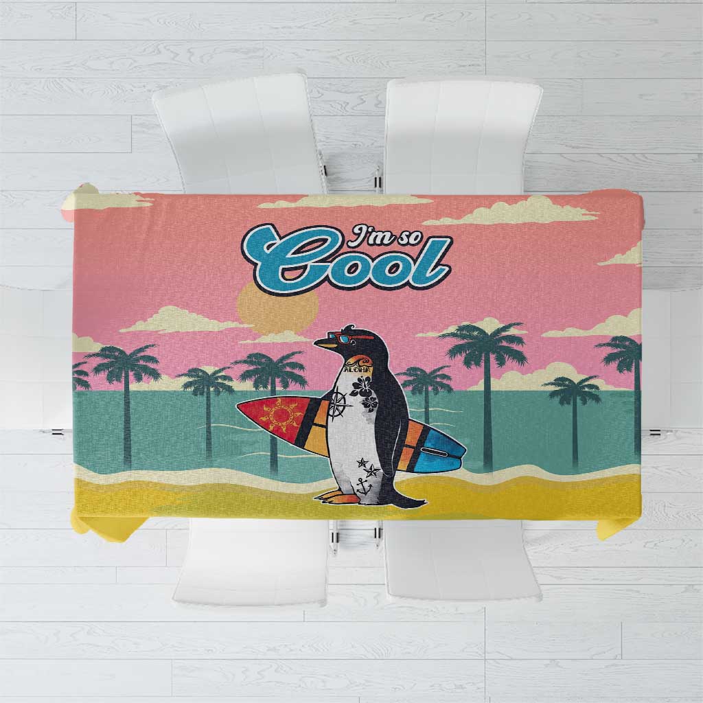 Penguin Im So Cool Christmas Tablecloth Xmas Holiday Patterns - Wonder Print Shop