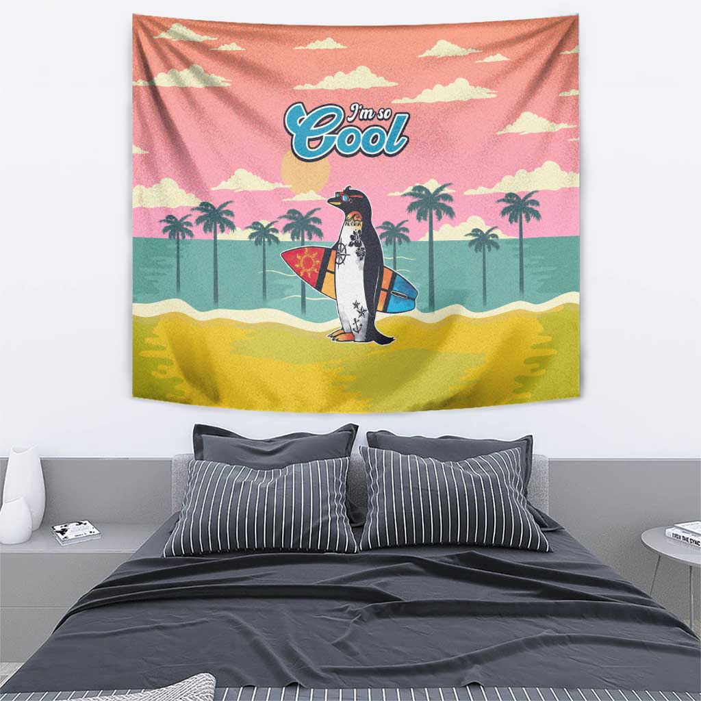 Penguin Im So Cool Christmas Tapestry Xmas Holiday Patterns - Wonder Print Shop