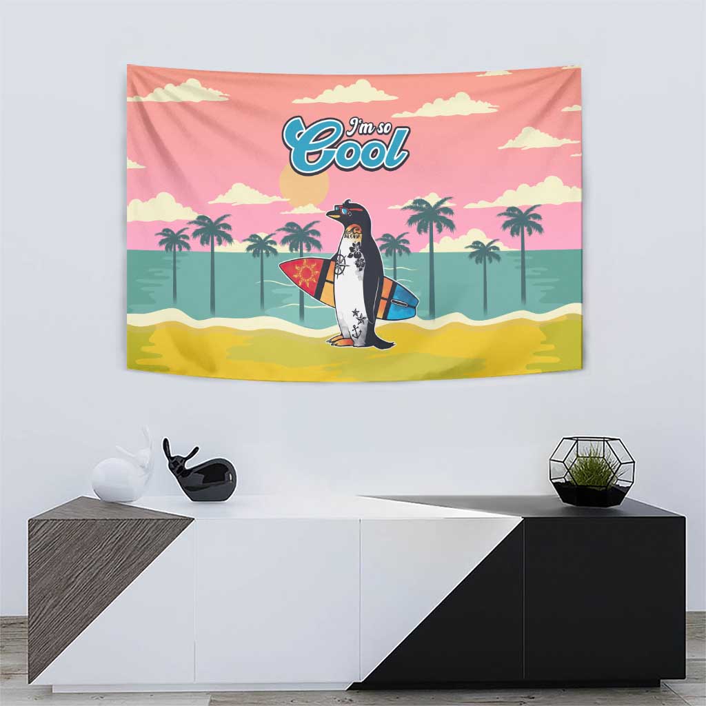 Penguin Im So Cool Christmas Tapestry Xmas Holiday Patterns - Wonder Print Shop