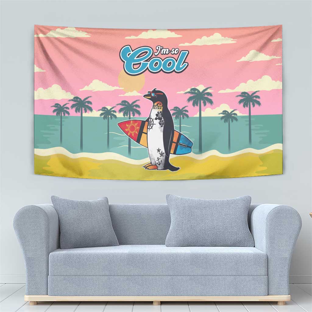 Penguin Im So Cool Christmas Tapestry Xmas Holiday Patterns - Wonder Print Shop