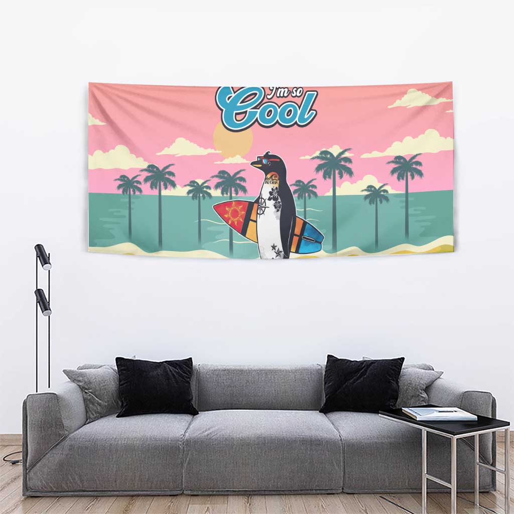 Penguin Im So Cool Christmas Tapestry Xmas Holiday Patterns - Wonder Print Shop