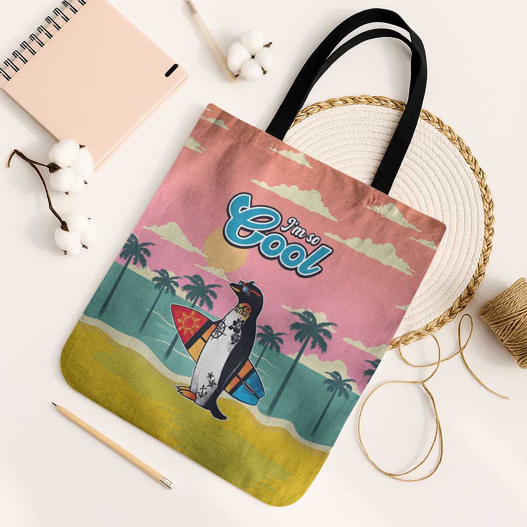 Penguin Im So Cool Christmas Tote Bag Xmas Holiday Patterns - Wonder Print Shop