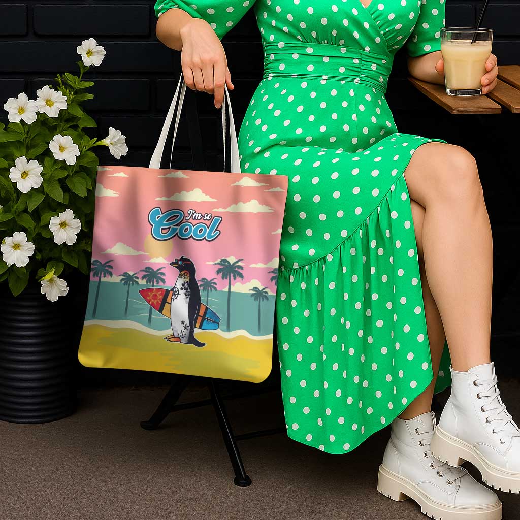 Penguin Im So Cool Christmas Tote Bag Xmas Holiday Patterns - Wonder Print Shop