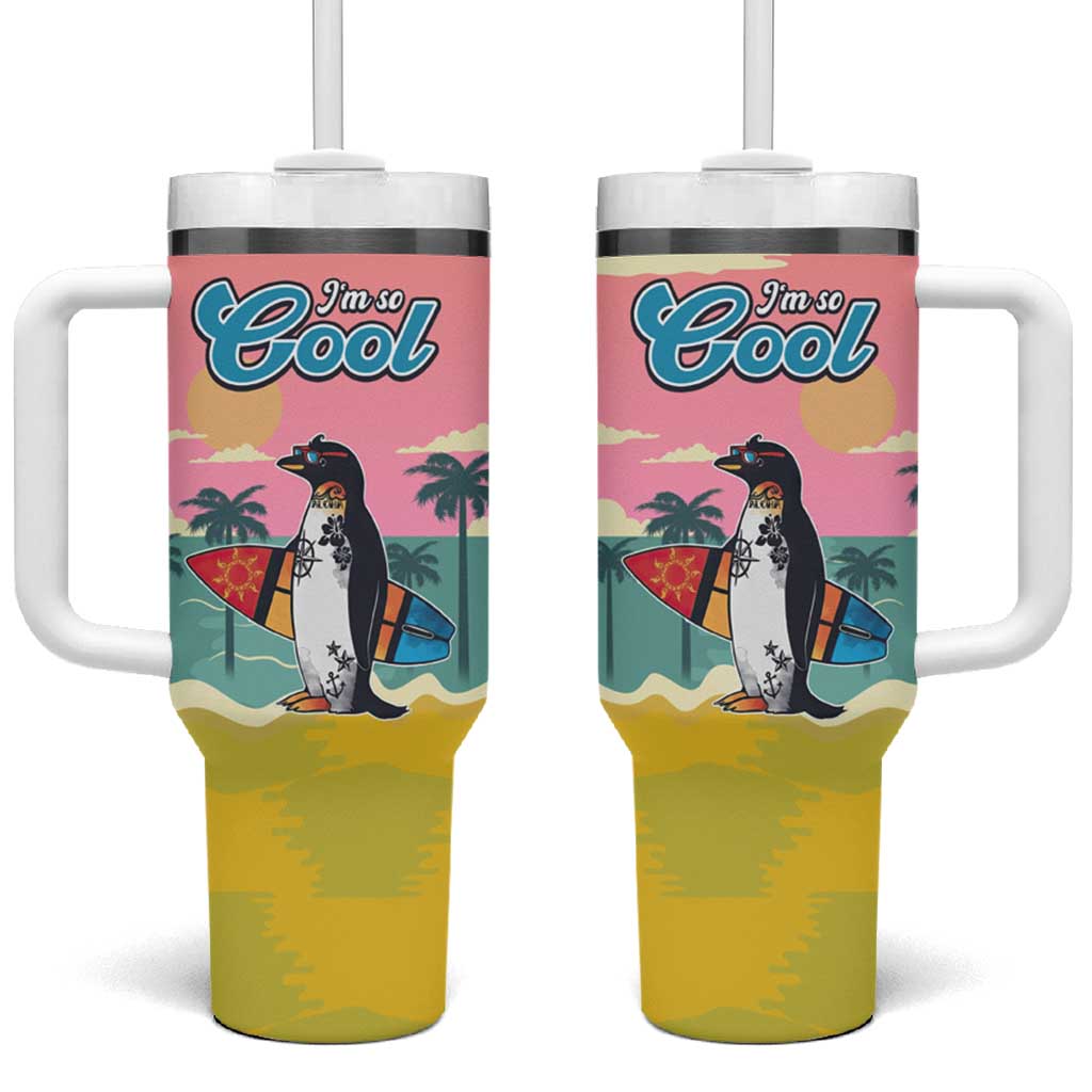 Penguin Im So Cool Christmas Tumbler With Handle Xmas Holiday Patterns - Wonder Print Shop