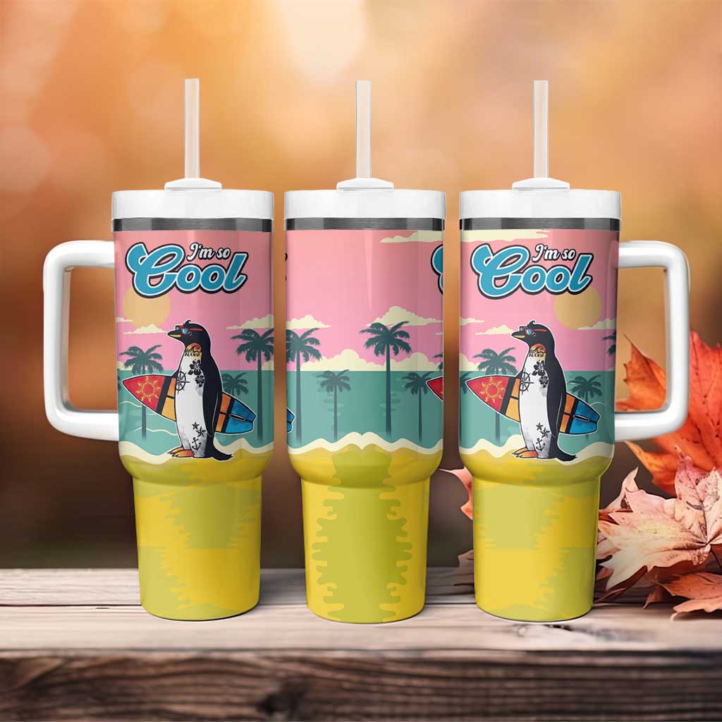 Penguin Im So Cool Christmas Tumbler With Handle Xmas Holiday Patterns - Wonder Print Shop