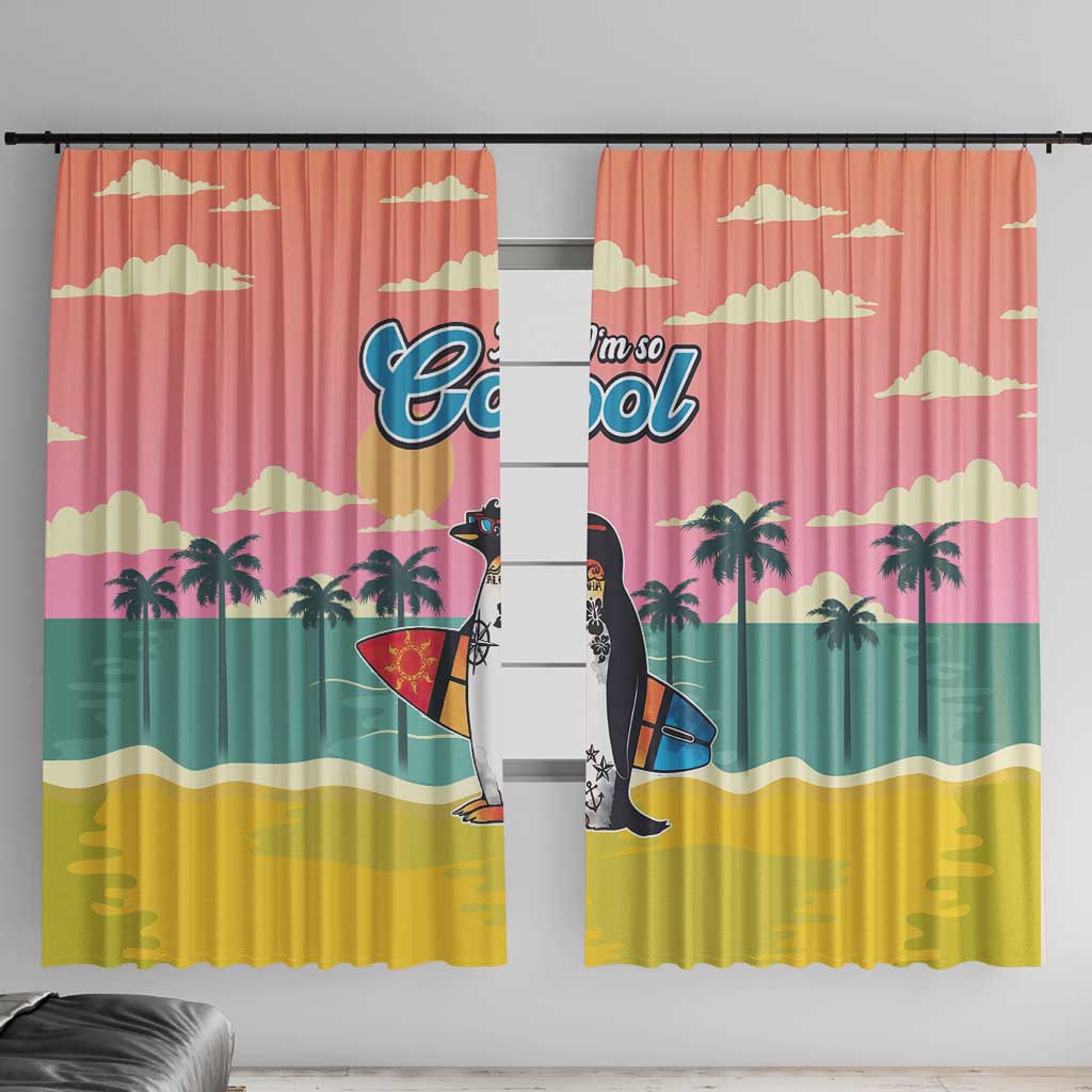 Penguin Im So Cool Christmas Window Curtain Xmas Holiday Patterns - Wonder Print Shop
