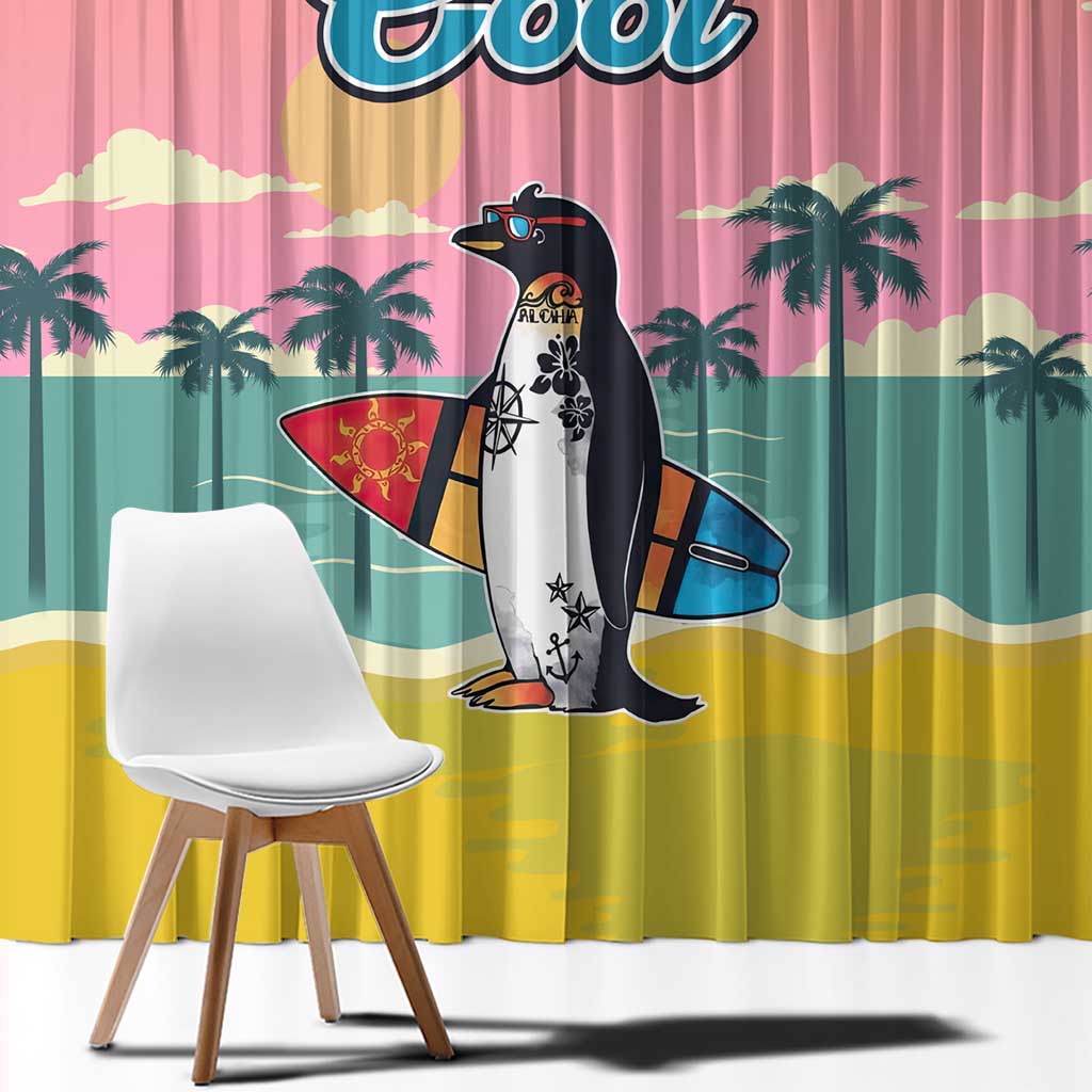 Penguin Im So Cool Christmas Window Curtain Xmas Holiday Patterns - Wonder Print Shop