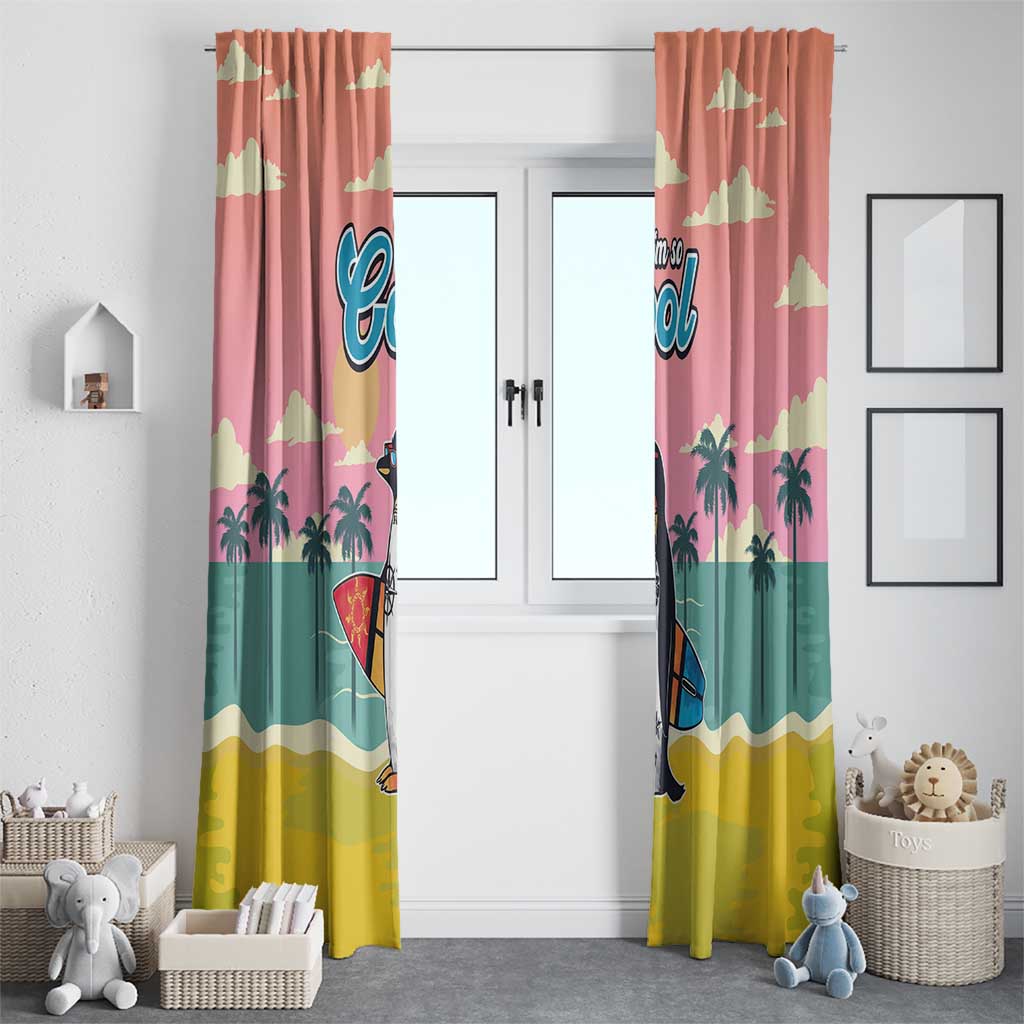 Penguin Im So Cool Christmas Window Curtain Xmas Holiday Patterns - Wonder Print Shop
