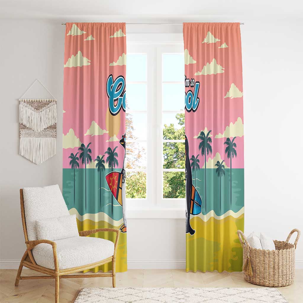 Penguin Im So Cool Christmas Window Curtain Xmas Holiday Patterns - Wonder Print Shop