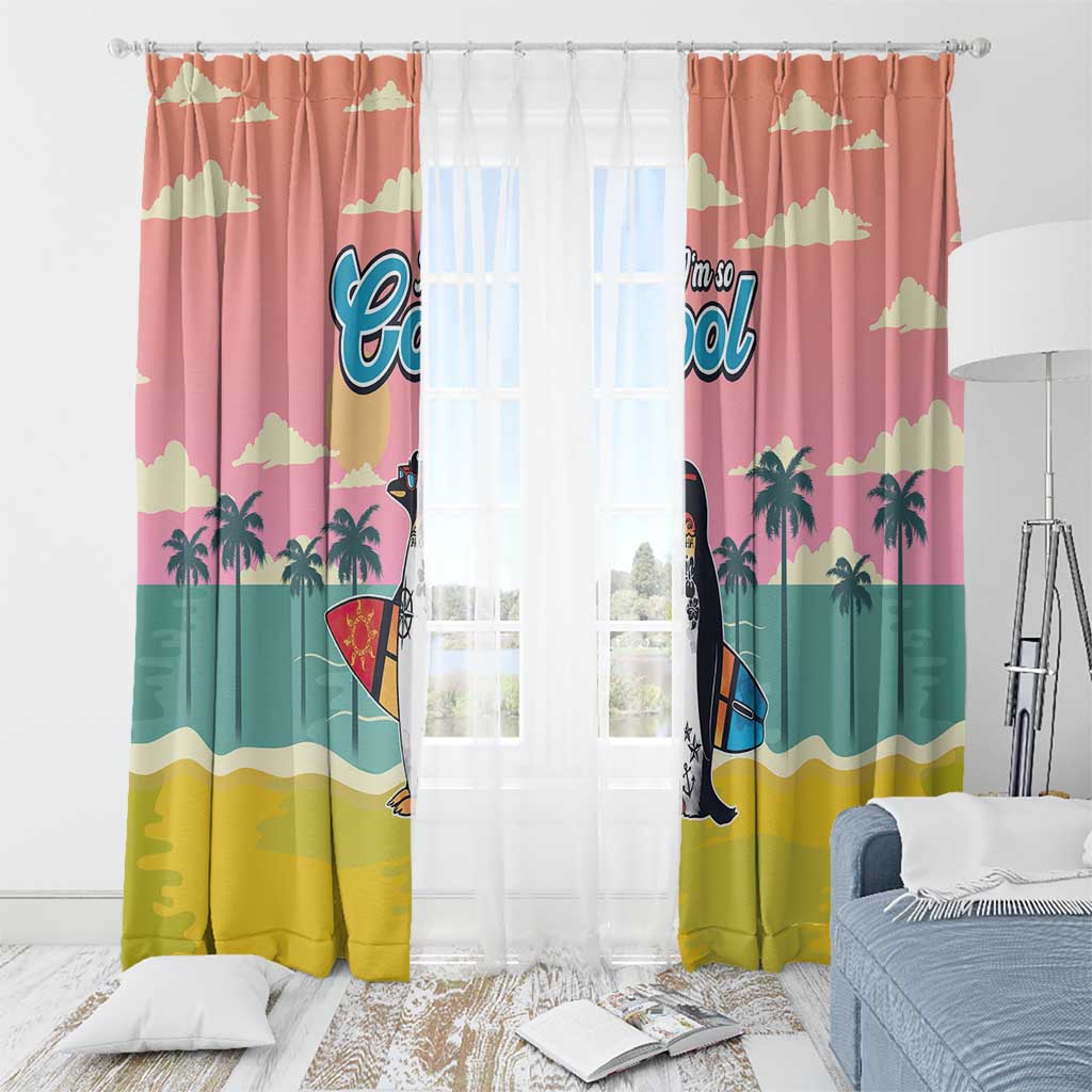 Penguin Im So Cool Christmas Window Curtain Xmas Holiday Patterns - Wonder Print Shop
