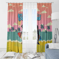 Penguin Im So Cool Christmas Window Curtain Xmas Holiday Patterns - Wonder Print Shop