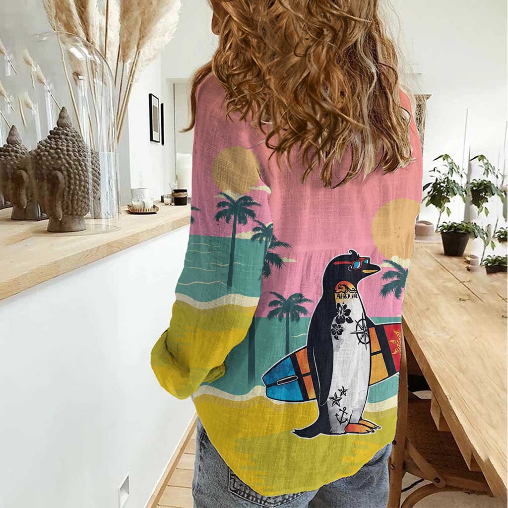 Penguin Im So Cool Christmas Women Casual Shirt Xmas Holiday Patterns - Wonder Print Shop