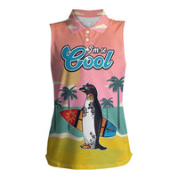 Penguin Im So Cool Christmas Women Sleeveless Polo Shirt Xmas Holiday Patterns - Wonder Print Shop