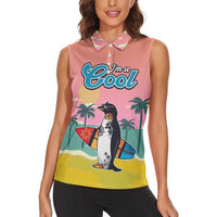 Penguin Im So Cool Christmas Women Sleeveless Polo Shirt Xmas Holiday Patterns - Wonder Print Shop
