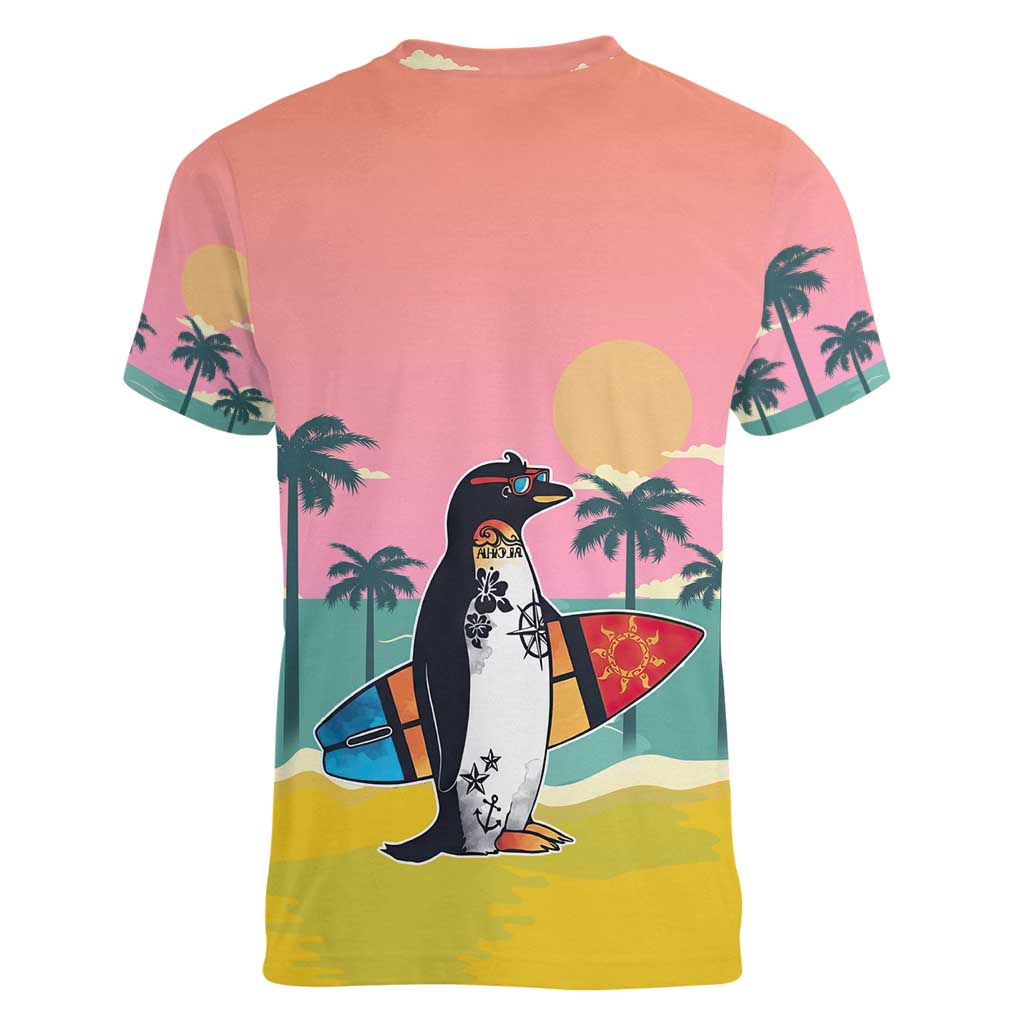 Penguin Im So Cool Christmas Women V-Neck T-Shirt Xmas Holiday Patterns - Wonder Print Shop