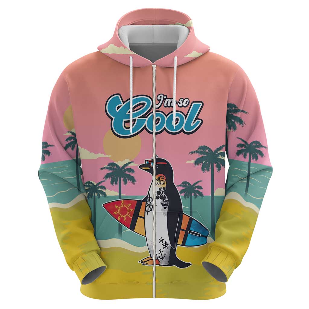 Penguin Im So Cool Christmas Zip Hoodie Xmas Holiday Patterns - Wonder Print Shop