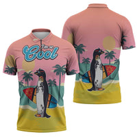 Penguin Im So Cool Christmas Zipper Polo Shirt Xmas Holiday Patterns - Wonder Print Shop