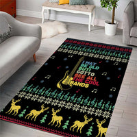 Christmas Vintage Guitar Area Rug Xmas Holiday Patterns - Wonder Print Shop